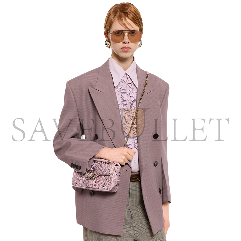 GUCCI GG MARMONT CRYSTALS SMALL SHOULDER BAG 837280 (22*12.5*6cm)